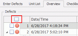 ATS Inspect Select all defects for repair ATS Inspect Select all defects for repair